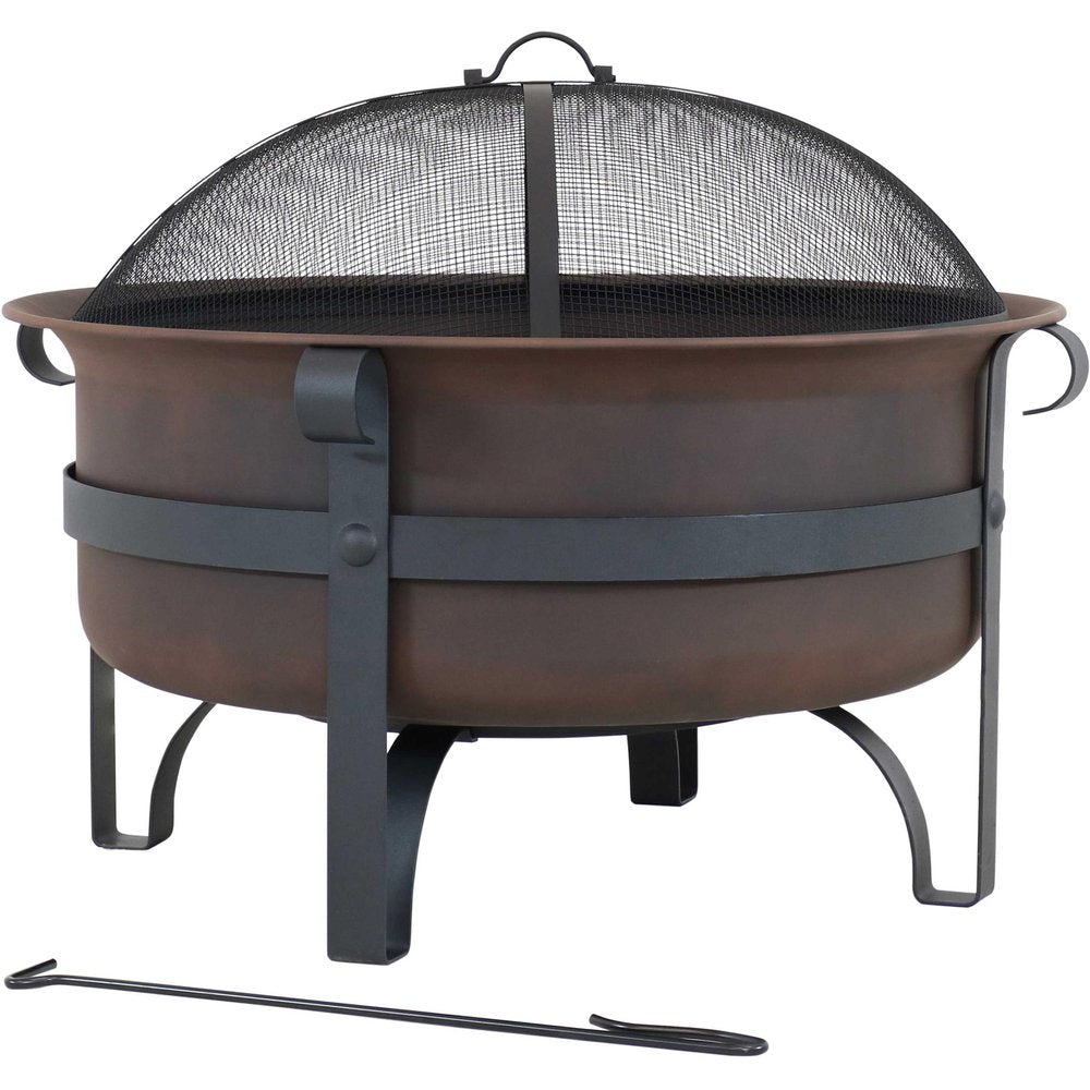 29" Bronze Steel Wood Burning Round Fire Pit