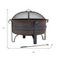 29" Bronze Steel Wood Burning Round Fire pit