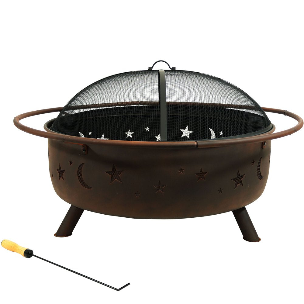 42" Bronze Steel Wood Burning Round Fire pit