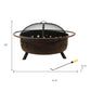 42" Bronze Steel Wood Burning Round Fire Pit