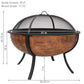 32" Copper Steel Wood Burning Round Fire pit
