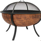 32" Copper Steel Wood Burning Round Fire pit