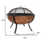 32" Copper Steel Wood Burning Round Fire pit