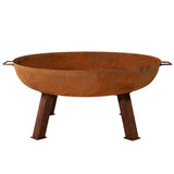 34" Rust Steel Wood Burning Round Fire pit
