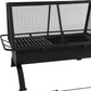 36" Black Steel Wood Burning Rectangular Fire pit With Cover