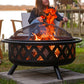 36" Black Steel Wood Burning Round Fire pit With Cover