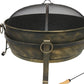 40" Black Steel Wood Burning Round Fire pit