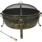 40" Black Steel Wood Burning Round Fire pit