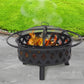 30" Black Steel Wood Burning Round Fire pit With Cover
