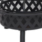 30" Black Steel Wood Burning Round Fire Pit With Cover