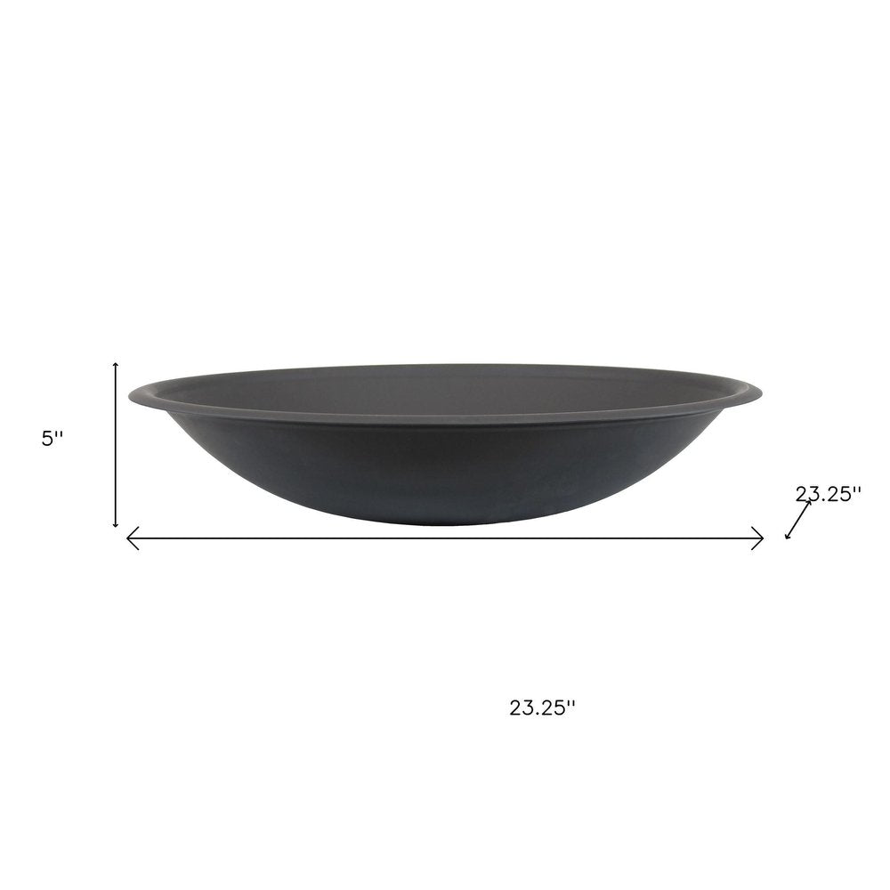 23" Black Steel Wood Burning Round Fire Pit