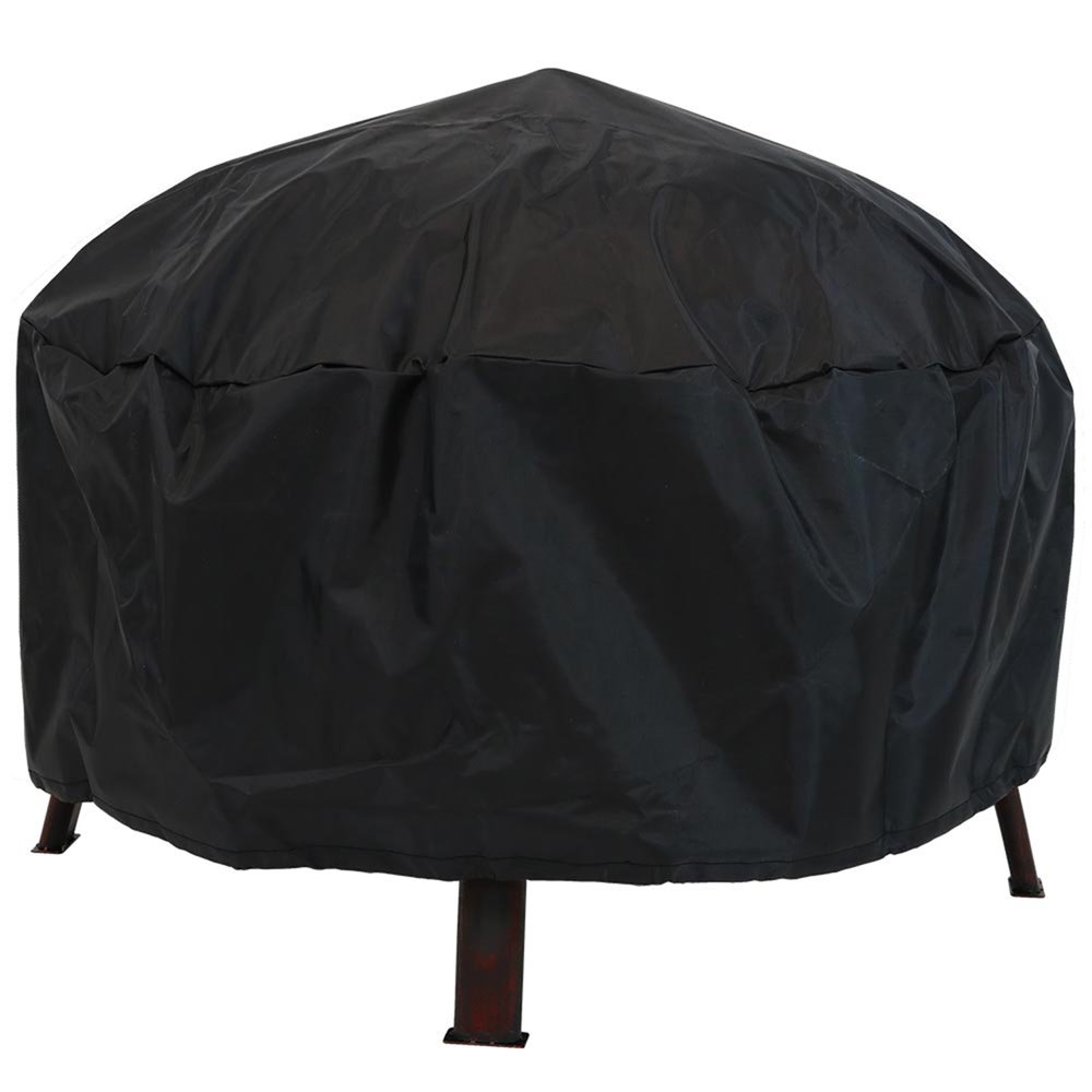 34" Bronze Steel Wood Burning Round Fire Pit With Cover