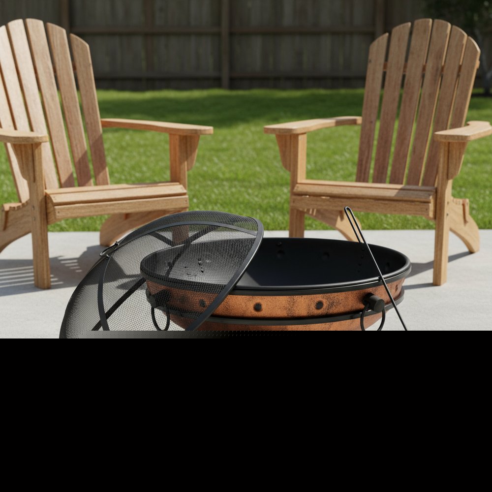 30" Copper Steel Wood Burning Round Fire pit