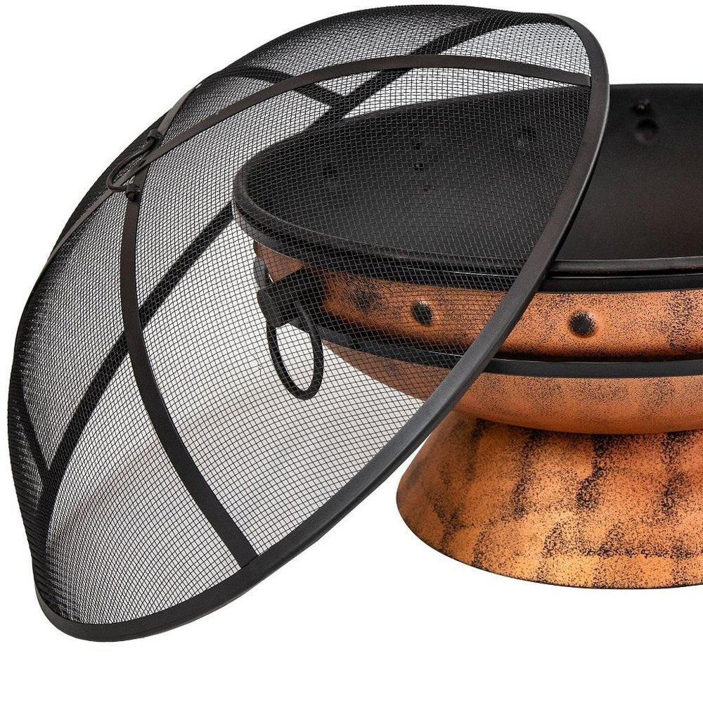 30" Copper Steel Wood Burning Round Fire pit