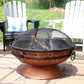 30" Copper Steel Wood Burning Round Fire pit