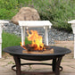 33" Black Steel Wood Burning Round Fire pit