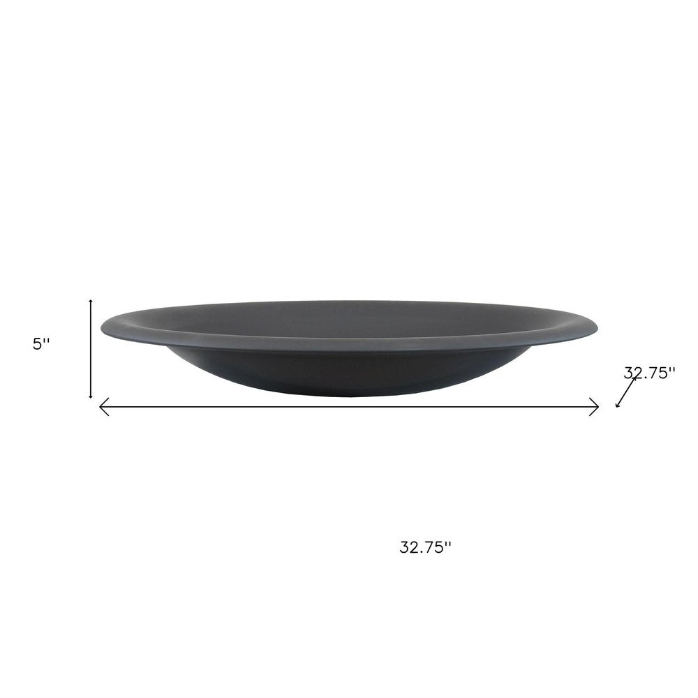 33" Black Steel Wood Burning Round Fire pit