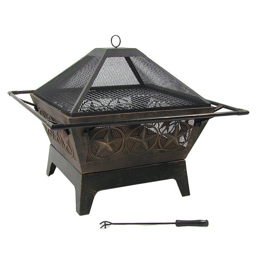 32" Bronze Steel Wood Burning Round Fire pit