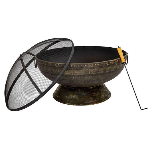 30" Bronze Steel Wood Burning Round Fire Pit