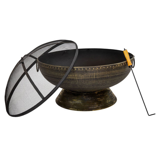 30" Bronze Steel Wood Burning Round Fire pit