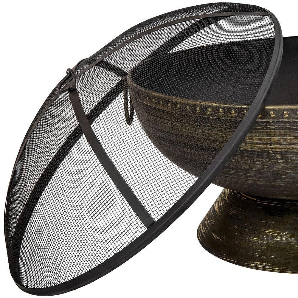 30" Bronze Steel Wood Burning Round Fire Pit