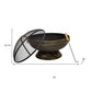 30" Bronze Steel Wood Burning Round Fire pit