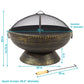 30" Bronze Steel Wood Burning Round Fire pit