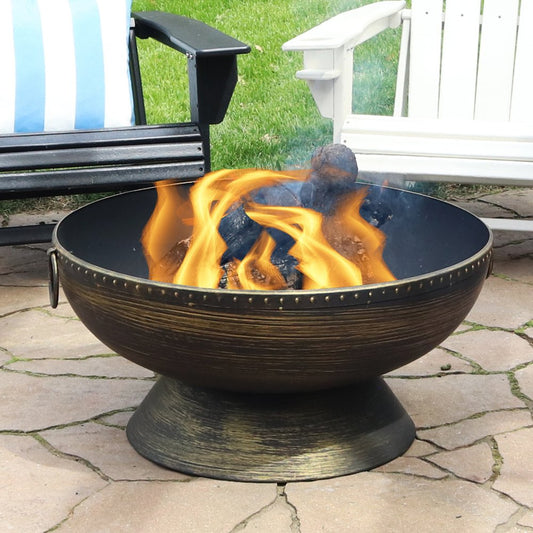 30" Bronze Steel Wood Burning Round Fire pit