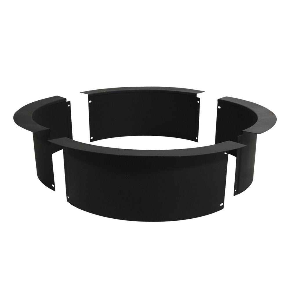 42" Black Steel Wood Burning Round Fire ring