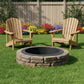 42" Black Steel Wood Burning Round Fire ring