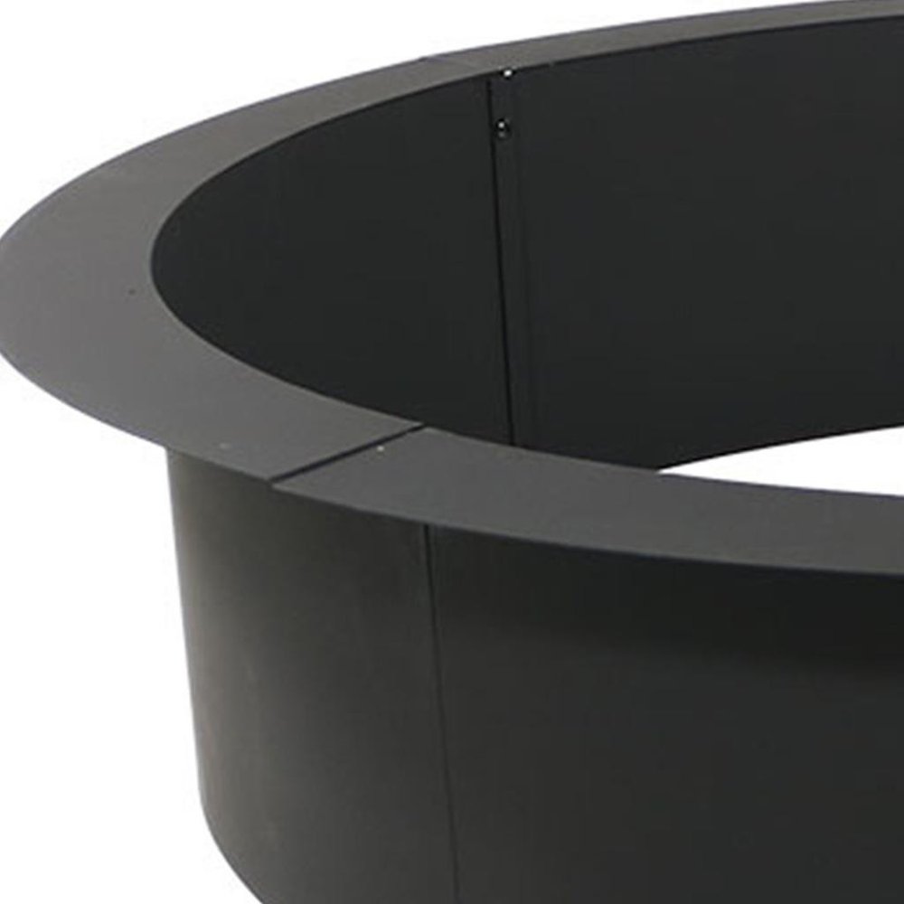 45" Black Steel Wood Burning Round Fire Ring