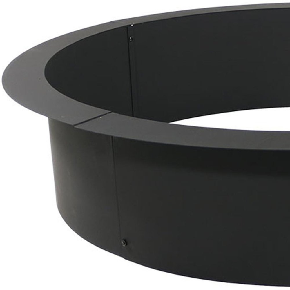 45" Black Steel Wood Burning Round Fire ring
