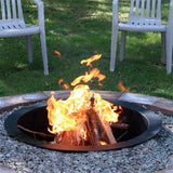 45" Black Steel Wood Burning Round Fire Ring
