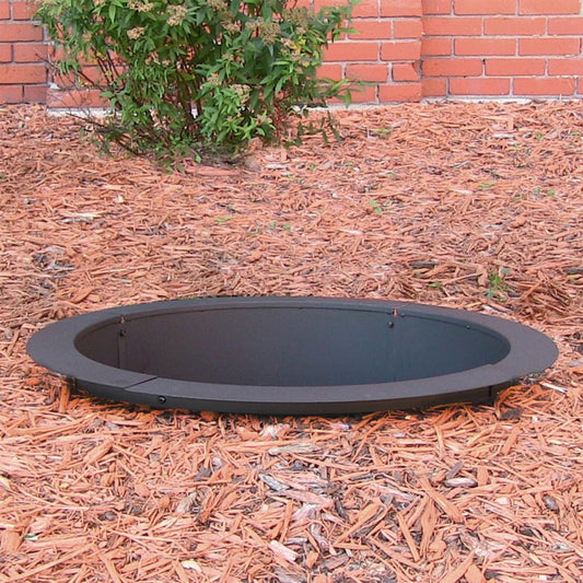 45" Black Steel Wood Burning Round Fire Ring