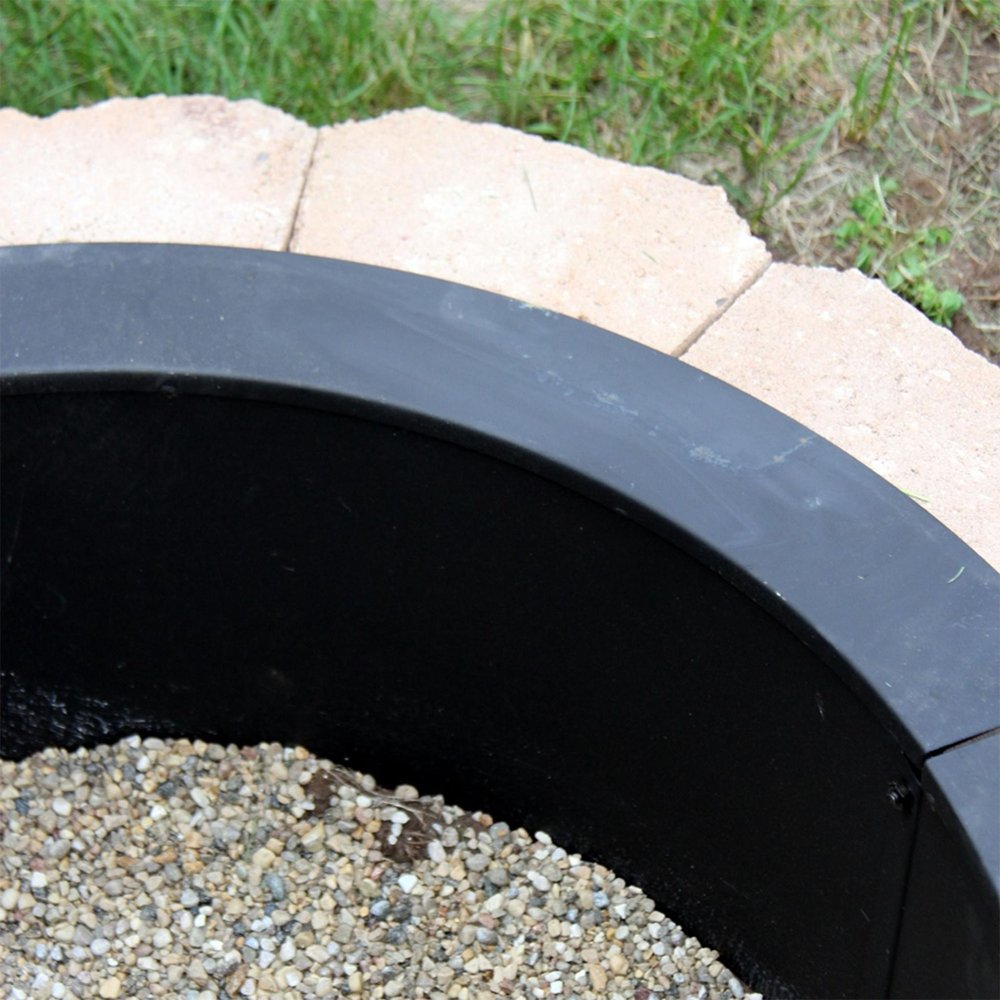 45" Black Steel Wood Burning Round Fire Ring