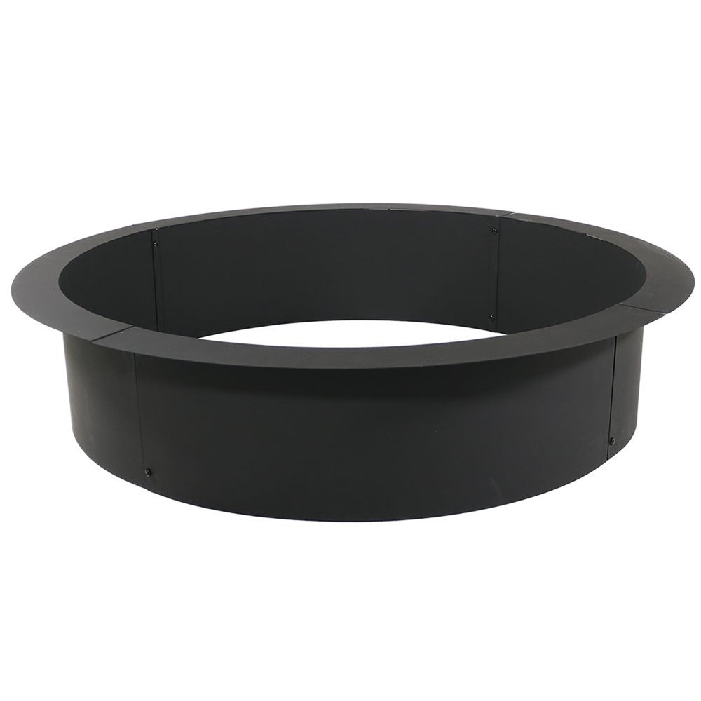 45" Black Steel Wood Burning Round Fire Ring