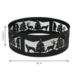 36" Black Steel Wood Burning Round Fire ring