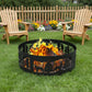 36" Black Steel Wood Burning Round Fire ring