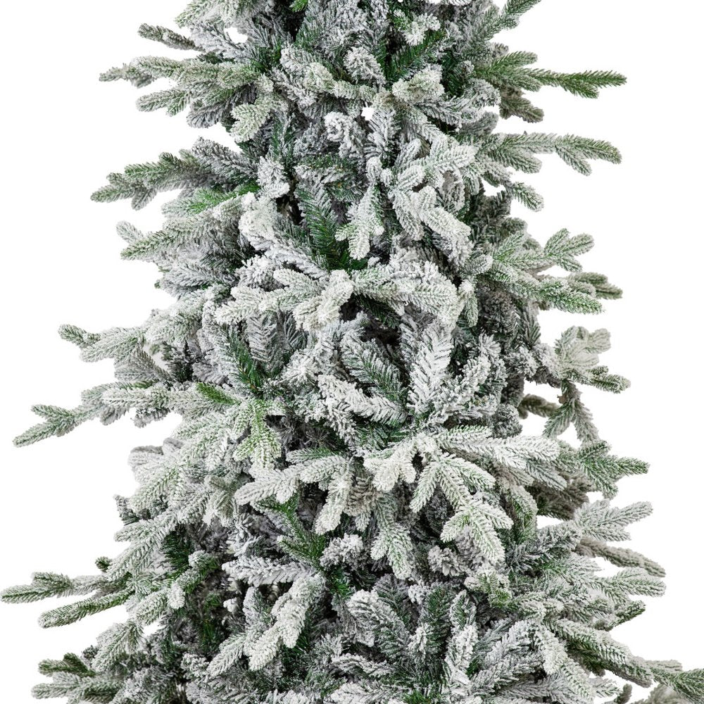 7' Slender Flocked Pine Christmas Tree