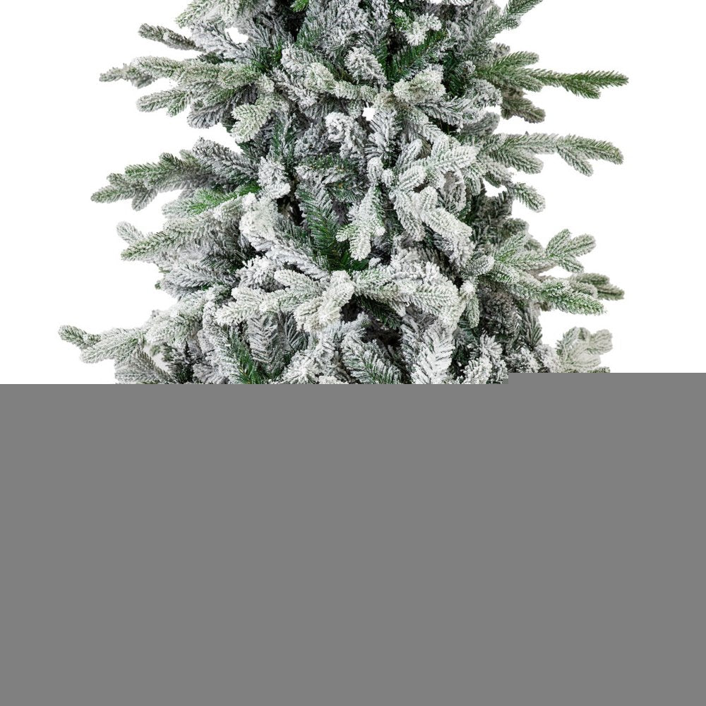 7' Slender Flocked Pine Christmas Tree