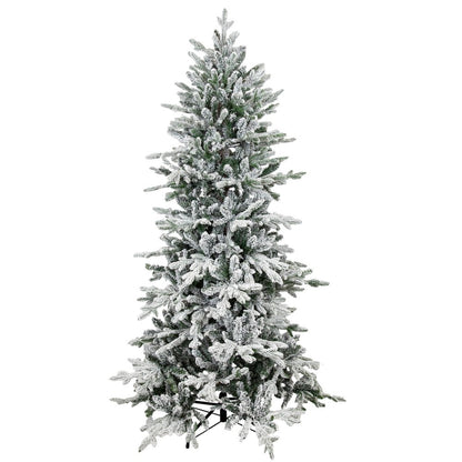 6' Slender Flocked Pine Christmas Tree