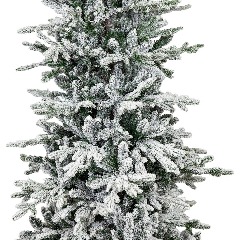 6' Slender Flocked Pine Christmas Tree