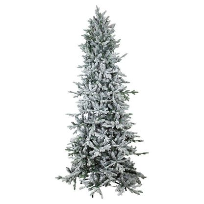 8' Slender Flocked Pine Christmas Tree