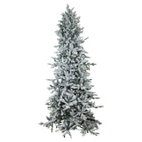 8' Slender Flocked Pine Christmas Tree