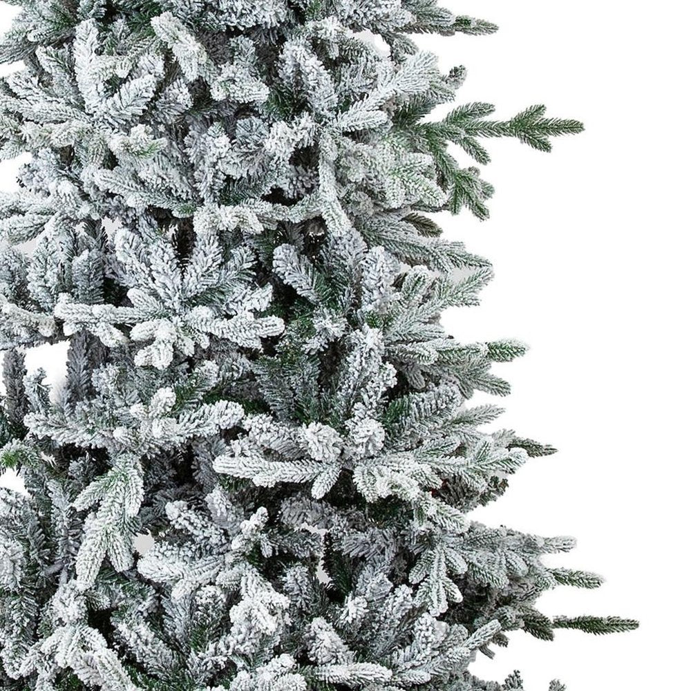 8' Slender Flocked Pine Christmas Tree