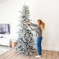 8' Slender Flocked Pine Christmas Tree