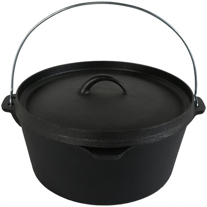 12" Black Cast Iron Dutch Oven Stock Pot