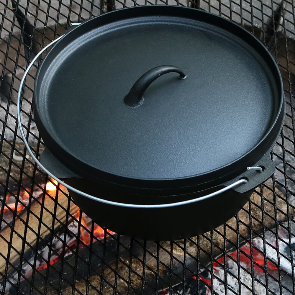 12" Black Cast Iron Dutch Oven Stock Pot