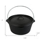 12" Black Cast Iron Dutch Oven Stock Pot