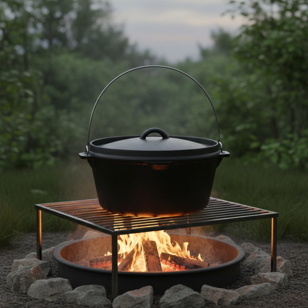 12" Black Cast Iron Dutch Oven Stock Pot